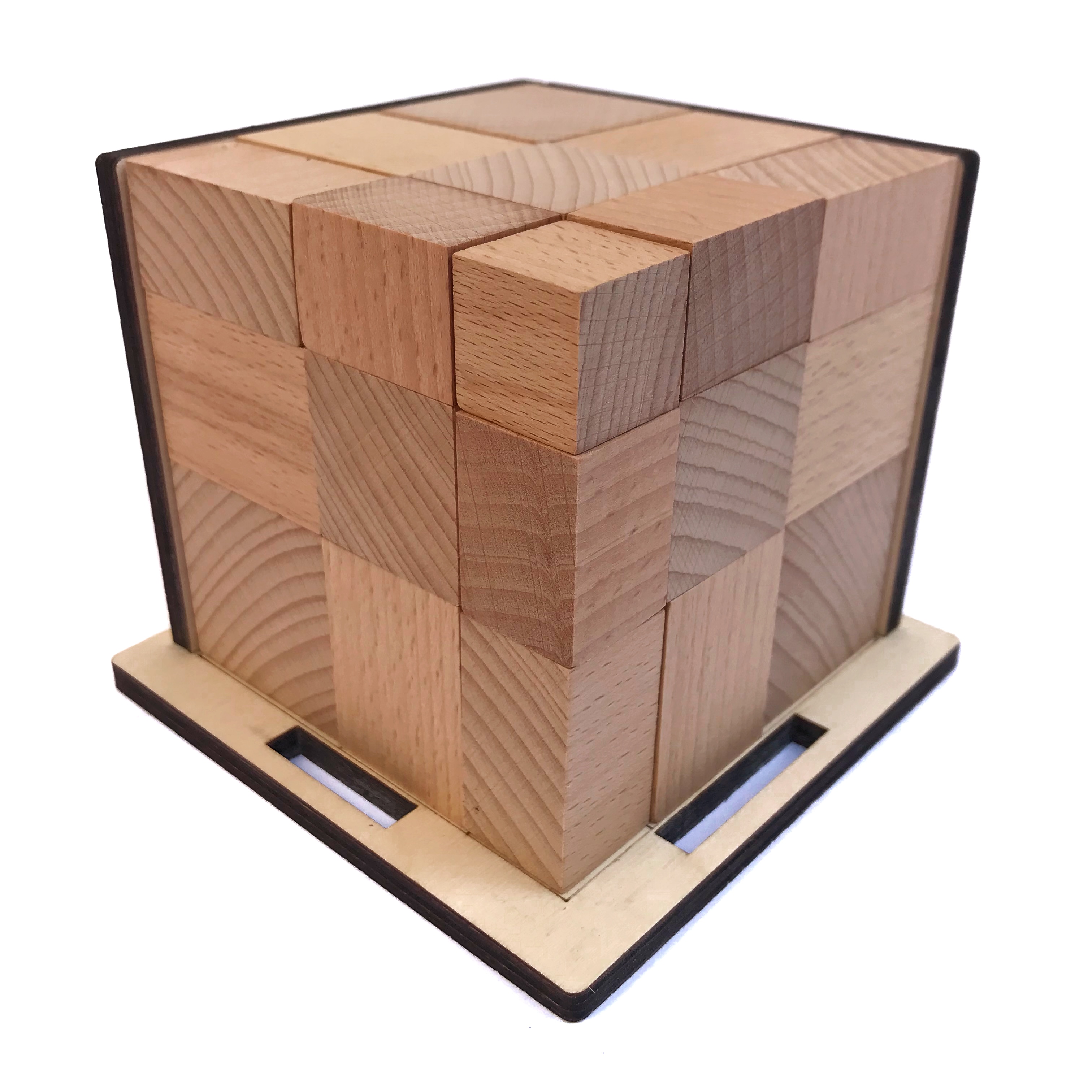 Cubo in legno naturale